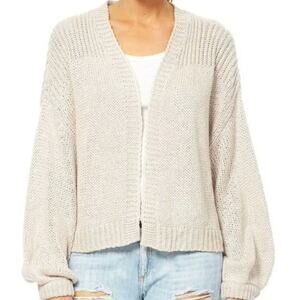360SWEATER Silk Linen Light Open Knit Dune Beige Open Cardigan Sweater Coastal